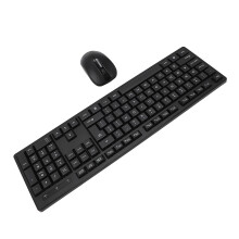 Teclado y ratón inalámbricos 2.4G ergonómico 1xAAA negro