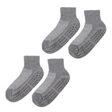 2 paia di calze larghe con grip antiscivolo - grigio scuro L