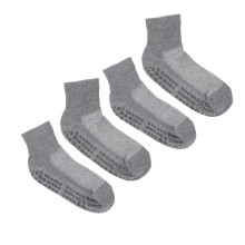 2 Paar breite Socken mit Grips S dunkelgrau