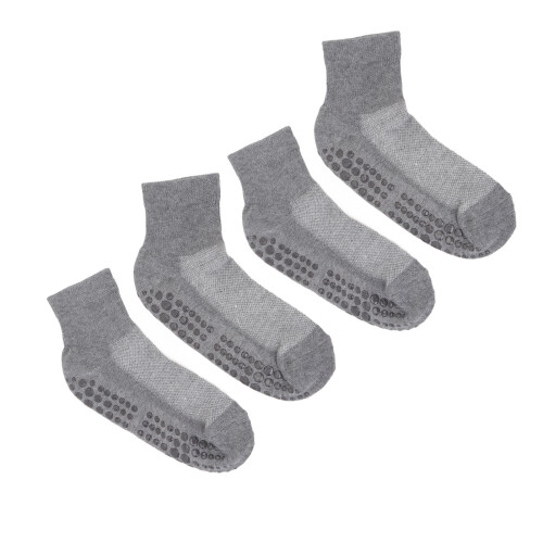 2 Paar breite Socken mit Grips S dunkelgrau
