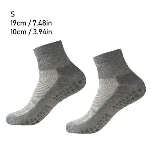 2 Paar breite Socken mit Grips, Dunkelgrau, Größe S 1