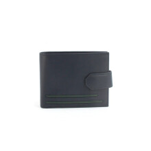 (One Size, Navy/Green) Eastern Counties Leather Unisex Adult Grayson Bi-Fold Leather Contrast Piping Wallet