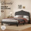 Levede Double Scalloped Linen Bed Frame 1