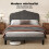 Levede Double Scalloped Linen Bed Frame 5