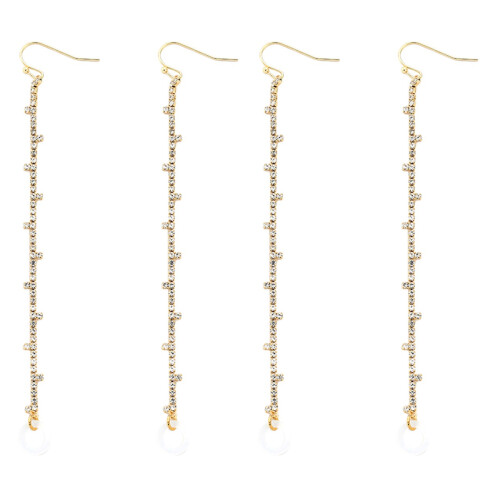 2Paires Boucles D'oreilles Anti-Perte Dorées Pour Écouteurs 1