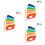 3Pièces Porte-Étiquettes Coloré Usage Décoratif 6
