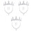3Ensembles Parure Couronne Argentée Collier Boucles Fille 5