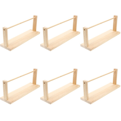 6Pièces Porte-Rubans En Bois Beige Solide Pour Usage 1
