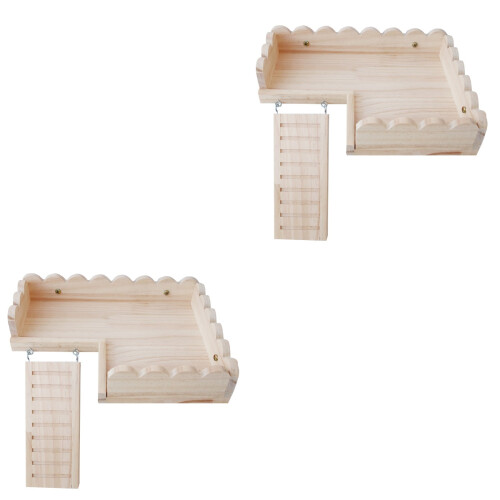 2Ensembles Rampe En Bois Khaki Pour Hamster Rongeurs 2