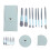 2Sets Soft Blue Makeup Brushes Versatile Cosmetic Brush Kit for Women 10
