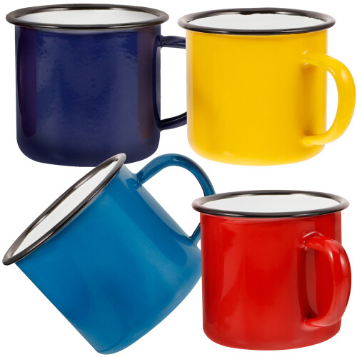 8Pcs Vintage Enamel Mug Set Simple Style Practical for Everyday Use 1