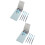 2Sets Soft Blue Makeup Brushes Versatile Cosmetic Brush Kit for Women 8