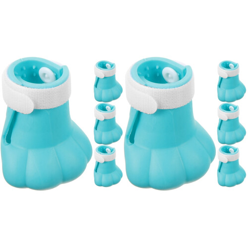 8Pcs Adjustable Silicone Cat Claw Covers Sky-Blue Protective Shoes 1