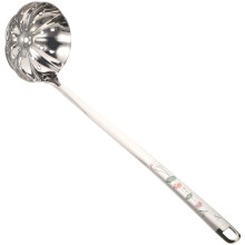4Pcs Home Use Stainless Steel Soup Ladle Long Spoon Reusable Silver