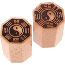 4Pcs Vintage Wood Stamper Multi-Color Taoism Seal for Home Crafting