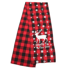 5Pcs Festival Table Runner Xmas Elk Theme Dining Tablecloth