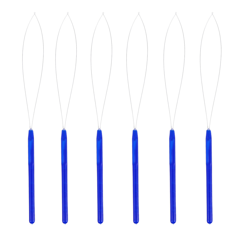 Vaguelly Unisex Blue 30Pcs Sturdy Pulling Loop Needle For Micro Ring Hair Extensions