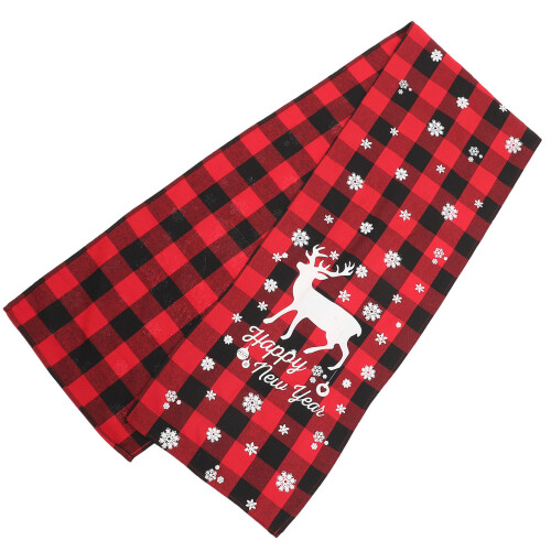 5Pcs Festival Table Runner Xmas Elk Theme Dining Tablecloth 1