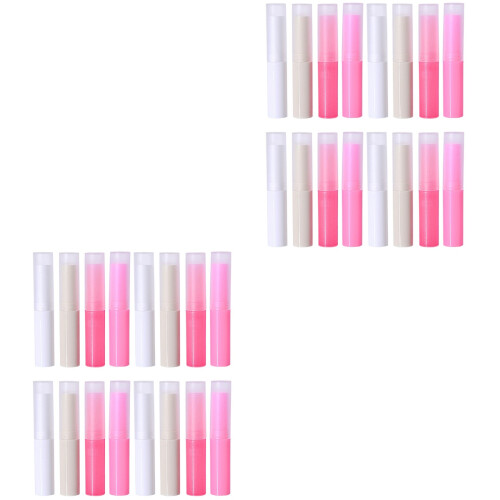 32Pcs Plastic Lip Balm Tubes DIY Use Assorted Color Durable Containers 2