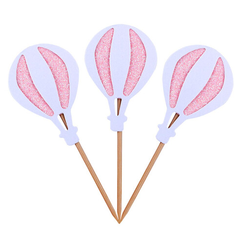 18Pcs White Glitter Cake Toppers Creative Cupcake Picks for Parties