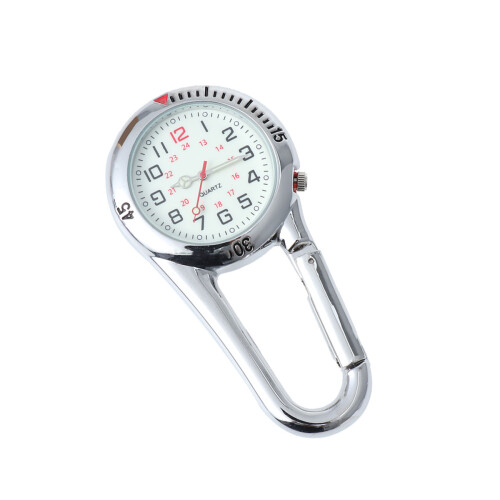 2Pcs Multifunctional Clip on Watch White Dial for Timekeeping