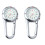 2Pcs Multifunctional Clip on Watch White Dial for Timekeeping 3