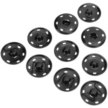 250Pcs Sew-on Metal Buttons Black Snap Fasteners for DIY Clothing
