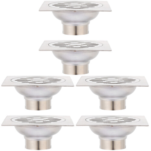 6Pcs Kitchen Floor Drain Durable Rust-Resistant Square Filtering Cover 1