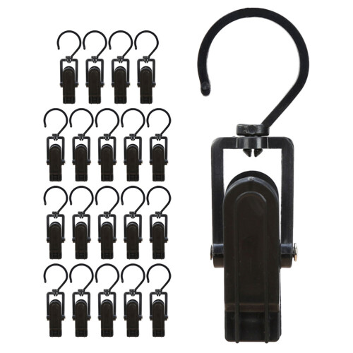 80Pcs Black Boot Clips Rotatable Hanging Hooks for Laundry and Closet 2