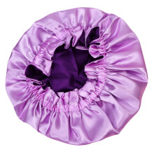 2St Lichtpaarse Satin Slaapmuts Elastisch Voor Kids Haarbescherming