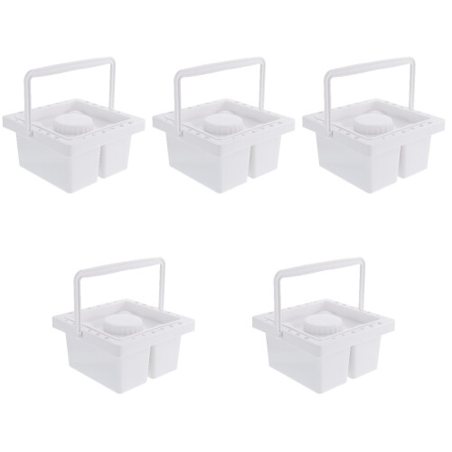 5Pcs White Paint Brush Holders Multi-Function Portable Brush Cleaners 2