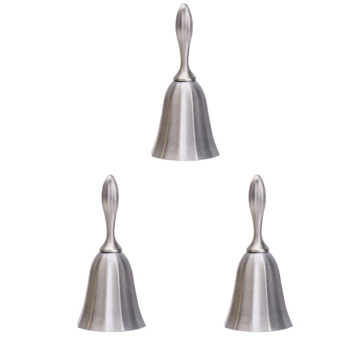 3Pcs Restaurant Call Bell Silver Lightweight Practical Table Hand Bell 1