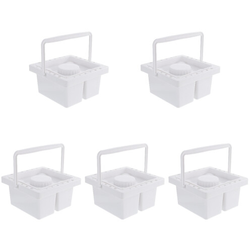 5Pcs White Paint Brush Holders Multi-Function Portable Brush Cleaners 1