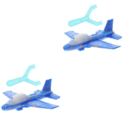 2Pcs Lightweight Blue Glider Toy Foams Airplane Model for Playing 2