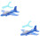 2Pcs Lightweight Blue Glider Toy Foams Airplane Model for Playing 6