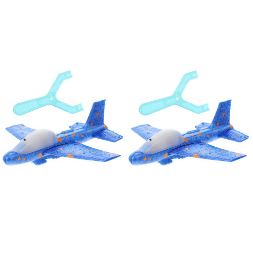 2Pcs Lightweight Blue Glider Toy Foams Airplane Model for Playing 1