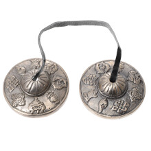 4Pcs Silver Brass Cymbals Bell Yoga Meditation Percussion Set