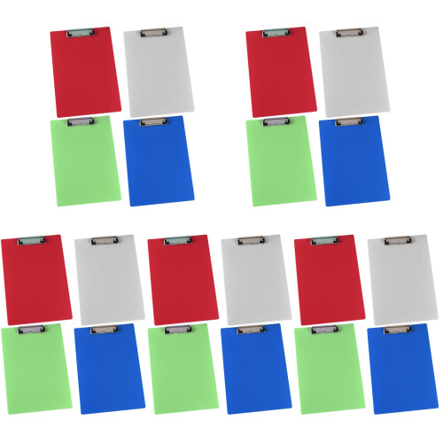 20Pcs Assorted Color Portable Clipboard Plastic Writing Support Board 1