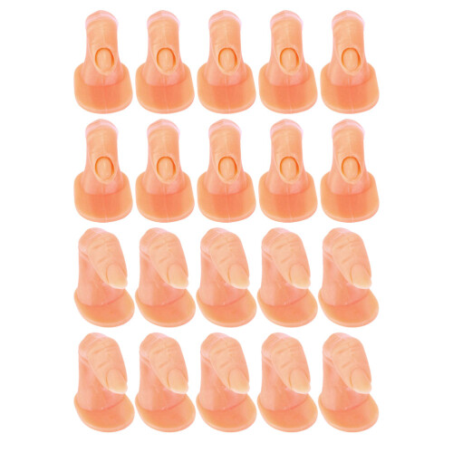 60Pcs Durable Chocolate Practice Nail Art Fingers for Beginners