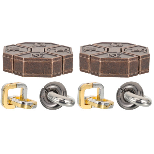 6Pcs Sturdy Metal Brain Puzzle Games Assorted Colors for Elderly Fun 2