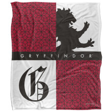 (58in x 36in, Multicoloured) Harry Potter Gryffindor Squares Blanket