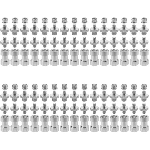 6Ensembles Vis Convertisseuses Métal 1/4 En 3/8 Pour Caméra Argent 1