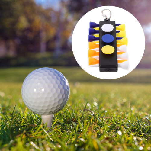 2Pcs Multi-Color Golf Tee Holder Set with Ball Marker Divot Tool Keys 1
