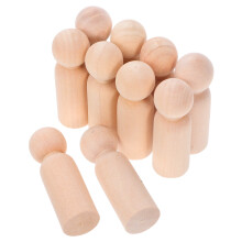 30Pcs DIY Wooden Peg Dolls Beige Wooden Dolls to Paint for