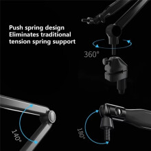 Neuer Mikrofonhalter für Den Schreibtisch, Verstellbarer Auslegerständer mit Mikrofonaufhängung und Scherenarm für Live-Streaming