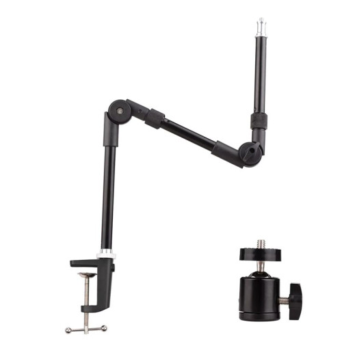 1/4 ST-01 Bracket Flexible Foldable Desk Mount Stand Ballhead Adapter for Fill Light LED Ring Light Camera Smartphone