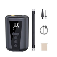 Pompa D'Aria Digitale con Luce LED, Compressore D'Aria Wireless, Manometro per Bici, Calcio, Pallavolo, Basket