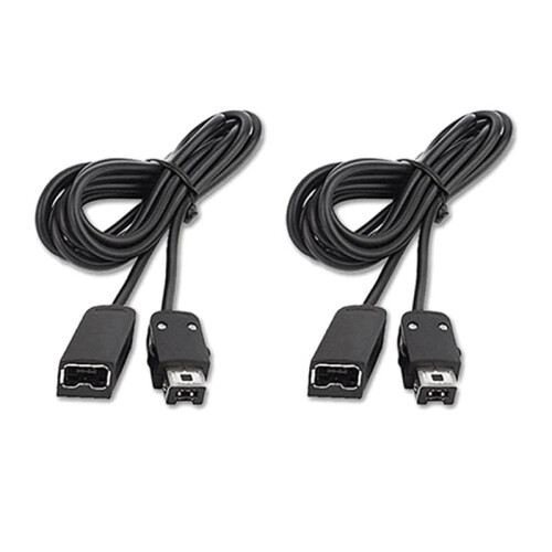 2Pcs 1.8M Game Extender Cord Extension Cable for 2017  SNES Classic  Controller for NES  Controller Black
