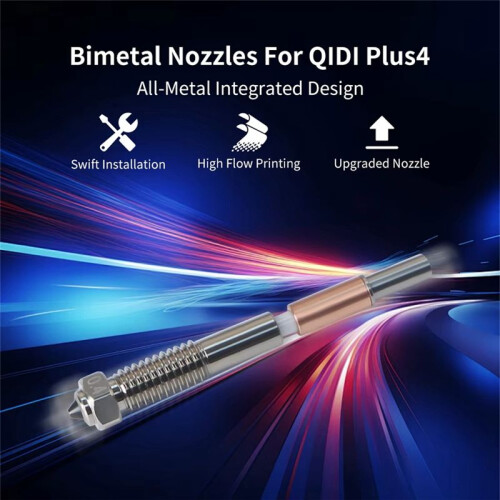 For QIDI Plus4 Bimetal Nozzle Quick Removal Ceramic Insulation Integration 0.4mm Nozzles HighTemperature Resistance 2