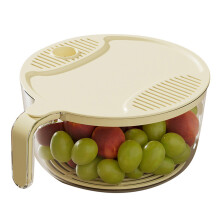 Large Capacity Rice Washer Colander with Comfortable Grip, Vegetable Draining Bowl